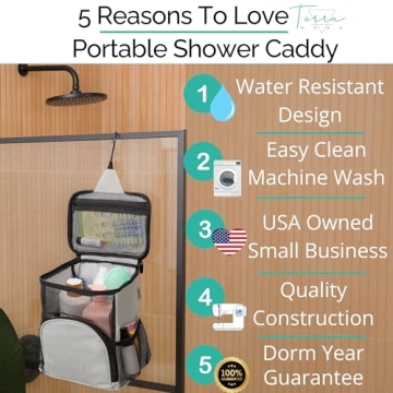 TERRA HOME Shower Bag - Portable, Stylish and Functional