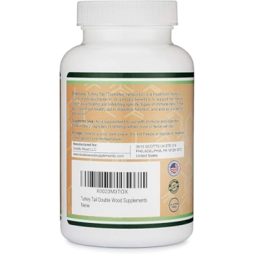 Turkey Tail Mushroom Supplement 120 Capsules for Immune Health