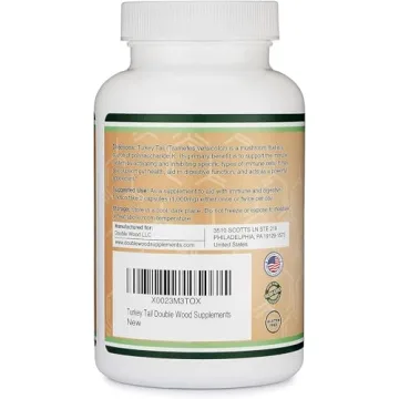Turkey Tail Mushroom Supplement 120 Capsules for Immune Health