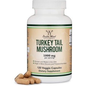 Turkey Tail Mushroom Supplement 120 Capsules for Immune Health