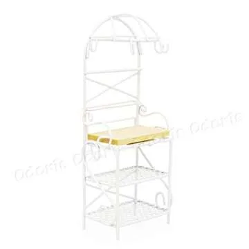Odoria 1/12 Miniature Bakers Rack Dollhouse Kitchen Accessories, White