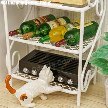 Odoria Miniature Bakers Rack for Dollhouse Decor