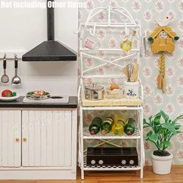 Odoria Miniature Bakers Rack for Dollhouse Decor