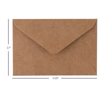 Kraft Mini Envelopes Brown Kraft Envelopes for Gift Cards and Business Cards (4"x2.75" 60 Pack)…