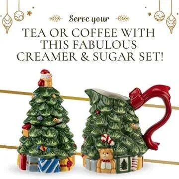 Spode Christmas Tree Sugar and Creamer Set for Holidays