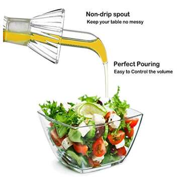 HAIZEEN 8oz/240ml Olive Oil and Vinegar glass Dispenser Glass Cruet, with DRIPLESS POUR SPOUT for Ki...