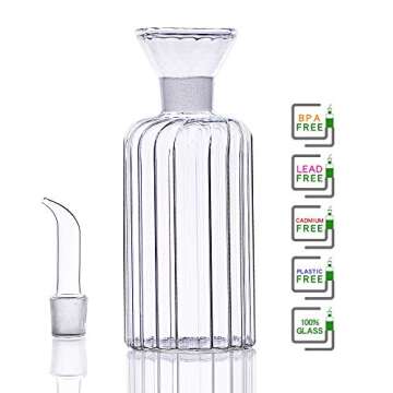 HAIZEEN 8oz/240ml Olive Oil and Vinegar glass Dispenser Glass Cruet, with DRIPLESS POUR SPOUT for Kitchen and BBQ Olive Oil Dispenser Bottle Oil Dispenser Oil Bottle