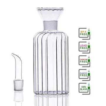 HAIZEEN 8oz/240ml Olive Oil and Vinegar glass Dispenser Glass Cruet, with DRIPLESS POUR SPOUT for Kitchen and BBQ Olive Oil Dispenser Bottle Oil Dispenser Oil Bottle