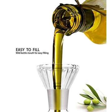 HAIZEEN 8oz/240ml Olive Oil and Vinegar glass Dispenser Glass Cruet, with DRIPLESS POUR SPOUT for Kitchen and BBQ Olive Oil Dispenser Bottle Oil Dispenser Oil Bottle