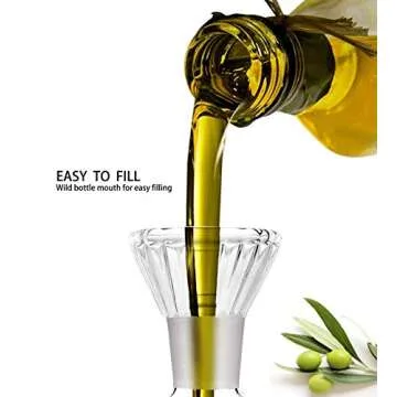 HAIZEEN 8oz/240ml Olive Oil and Vinegar glass Dispenser Glass Cruet, with DRIPLESS POUR SPOUT for Kitchen and BBQ Olive Oil Dispenser Bottle Oil Dispenser Oil Bottle