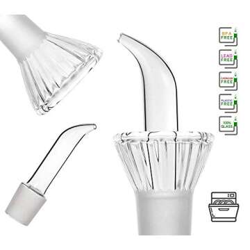 HAIZEEN 8oz/240ml Olive Oil and Vinegar glass Dispenser Glass Cruet, with DRIPLESS POUR SPOUT for Kitchen and BBQ Olive Oil Dispenser Bottle Oil Dispenser Oil Bottle