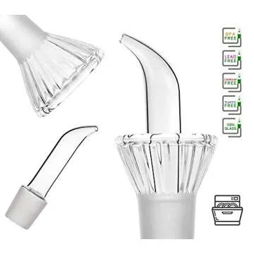 HAIZEEN 8oz/240ml Olive Oil and Vinegar glass Dispenser Glass Cruet, with DRIPLESS POUR SPOUT for Kitchen and BBQ Olive Oil Dispenser Bottle Oil Dispenser Oil Bottle