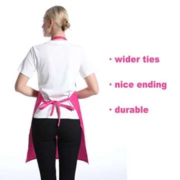 Hot Pink 12 Pcs Bib Aprons for Cooking and Crafts