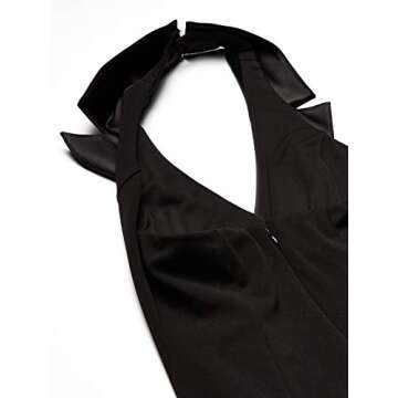Adrianna Papell Women's Sleeveless Halter Tuxedo Dress with Button Detail, Black, 14
