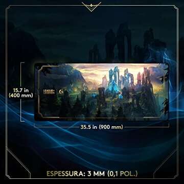 Logitech G840 XL Cloth Gaming Mouse Pad - 0.12 in Thin, Stable Rubber Base, Performance-Tuned Surface, Official League of Legends Edition