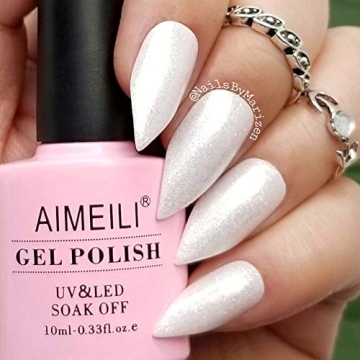 AIMEILI UV LED Sparkle Gel Nail Polish for Winter Nails