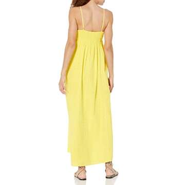 The Drop Women's Shyla Cotton Eyelet Maxi Dress, Lemon, M