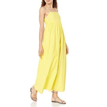 The Drop Women's Shyla Cotton Eyelet Maxi Dress, Lemon, M