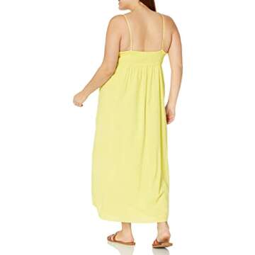 The Drop Women's Shyla Cotton Eyelet Maxi Dress, Lemon, M
