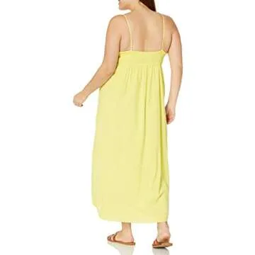 The Drop Women's Shyla Cotton Eyelet Maxi Dress, Lemon, M