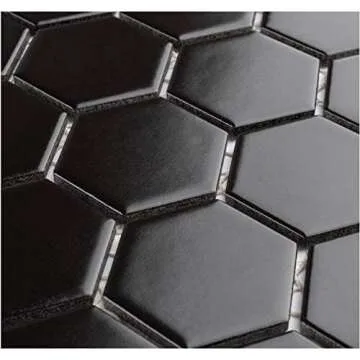 Premium Black 2 Inch Hexagon Mosaic Ceramic Tiles for Elegant Spaces