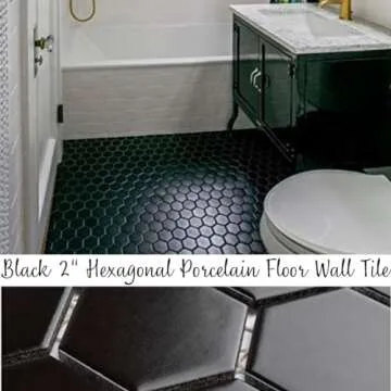 Premium Black 2 Inch Hexagon Mosaic Ceramic Tiles for Elegant Spaces