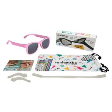 ROSHAMBO Unbreakable Toddler Sunglasses with Strap BPA-free – Girls Boys 2-4 years – Polarized L...