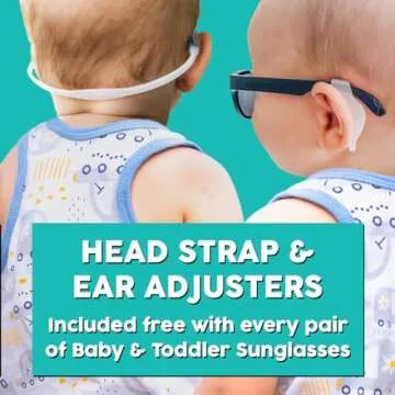 ROSHAMBO Unbreakable Toddler Sunglasses with Strap BPA-free – Girls Boys 2-4 years – Polarized Lens, Popple (Light Pink)