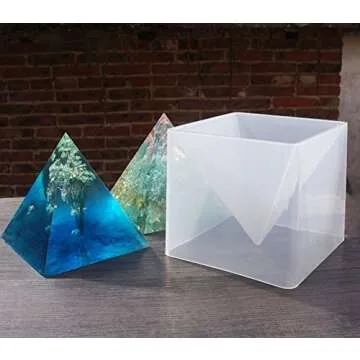 Large DIY Pyramid Resin Mold Set, Big Silicone Pyramid Molds, Jewelry Making Craft Mould Tool, 15cm/5.9"