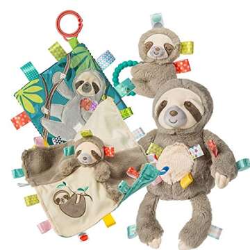 Taggies Soothing Sensory Crinkle Me Toy with Baby Paper & Squeaker, 6.5 X 6.5, Molasses Sloth