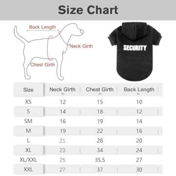 BINGPET Security Dog Hoodies Puppy Sweater Cold Weather Dog Coats Soft Brushed Fleece Pet Clothes Ho...