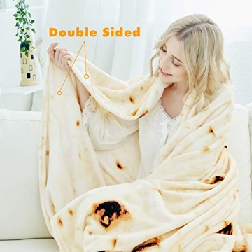 CASOFU Tortilla Throw Blanket Soft Fun Cozy 71 Inch