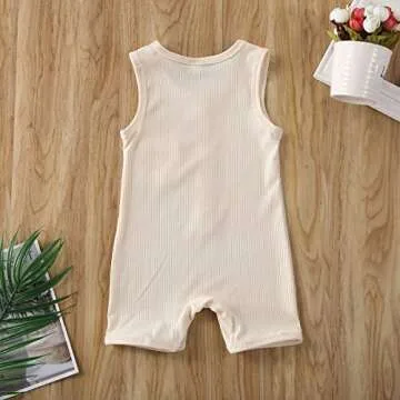 Baby Girl Boy Organic Cotton Romper Sleeveless Outfit