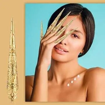 20 Packs Halloween Finger Nail Claw Rings for Cosplay