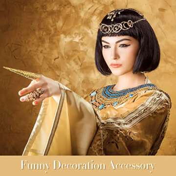 20 Packs halloween Finger Nail Claw Rings Ancient Queen Fingernail Claw Metal Finger Knuckle Claw for Halloween Women Cosplay Costume Drama Dance Show (Gold, Silver)