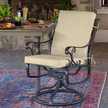 Arden Outdoor Dining Chair Cushion, Eco-Friendly & Stylish Tan Leala
