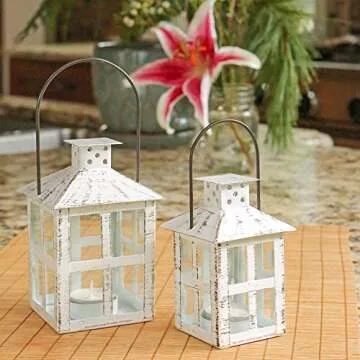 Elegant Kate Aspen White Candle Holder Lantern for Decor