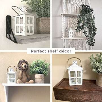 Kate Aspen Rustic Farmhouse Decor White Candle Holder Lantern Decorative (5 Inch), Wedding Decoration, Centerpiece Table Decorations, Home Decor, Shelf Decor, Fireplace Lantern