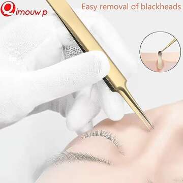Blackhead Remover Tool, 16 PCS Pimple Popper Tool Kit, Tweezers Set for Eyebrows Hair Removal Pimple...