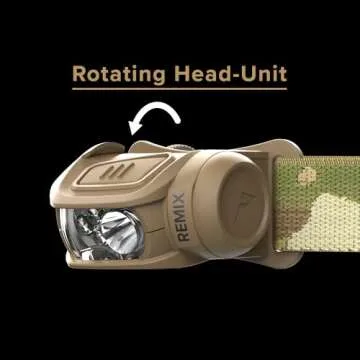 Princeton Tec Remix LED Headlamp (450 Lumens, Multicam w/Red LEDs) (RMX300-RD-MC)