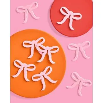 xo, Fetti Pink Bow Drink Markers - 8 count, 2" | Tying the Knot Bachelorette Party, Coquette Birthday Party Accessory, Girly Ribbon Party Drink Supplies