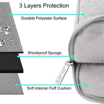 MOSISO Laptop Sleeve Bag Compatible with MacBook Pro 16 inch 2024-2019 M4 M3 M2 M1 Pro Max Chip/Pro Retina 15 A1398, 15-15.6 inch Notebook, Polyester Vertical Case with Pocket, Gray