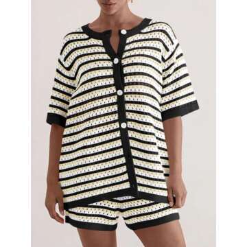 Saodimallsu Women's Summer Crochet Short Sets - Stylish Beach Cover Up Outfits