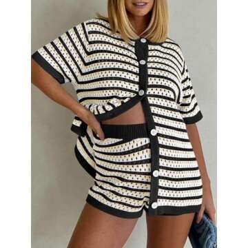 Saodimallsu Women’s Summer Crochet Short Sets for Beach
