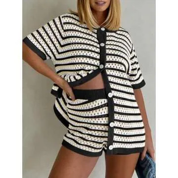 Saodimallsu Women’s Summer Crochet Short Sets for Beach