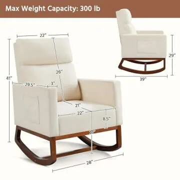 Yaheetech Rocking Chair - Stylish Glider Chair with Side Pocket for Ultimate Comfort