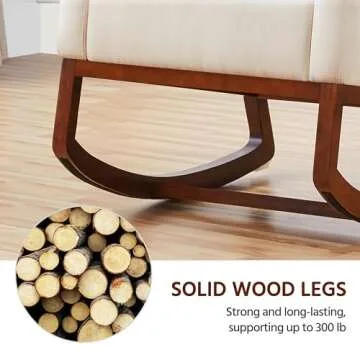 Yaheetech Modern Rocking Chair with Side Pocket and Wood Legs