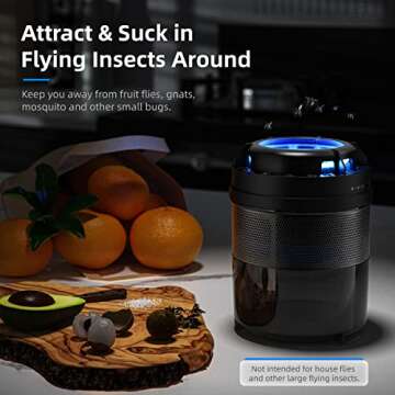 MOSHUNT Indoor Insect Trap, Non-Zapper Fly Traps Catcher for Mosquito, Fruit Flies, Gnat, Moth Catch...