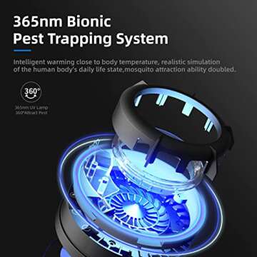 MOSHUNT Indoor Insect Trap, Non-Zapper Fly Traps Catcher for Mosquito, Fruit Flies, Gnat, Moth Catch Flying Insect, Bugs Trap with Strong Suction, Bug Light & Sticky Glue, Black