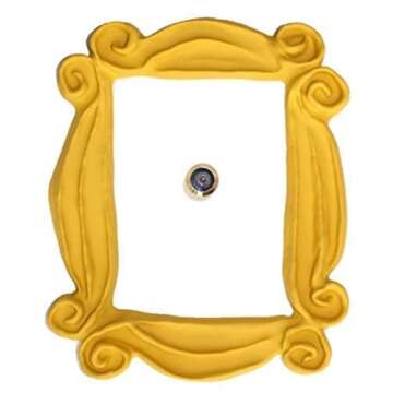 HANDMADE WITH LOVE BY FATIMA. Yellow Frame. It Includes a PEEPHOLE STICKER, It has Also Two Side Tape in The Back. Ready to Hang. Replica of The Frame seen in Monica's Door. Friends Present.